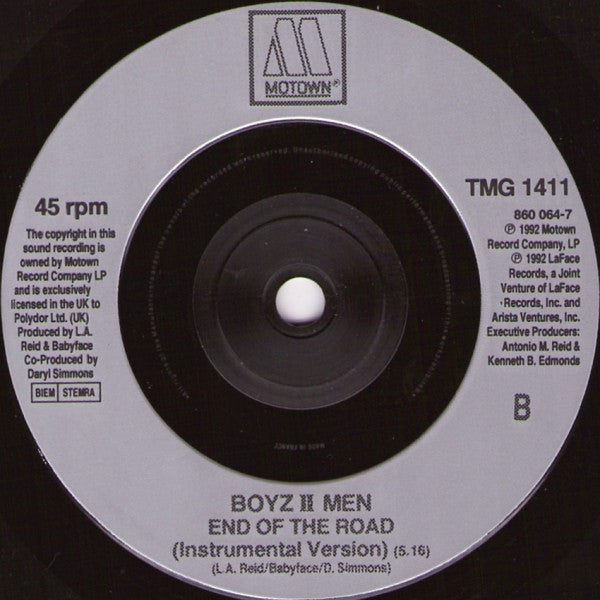 Boyz II Men : End Of The Road (7", Single, Sil)