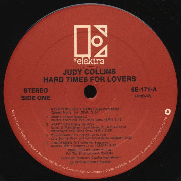 Judy Collins : Hard Times For Lovers (LP, Album, PRC)