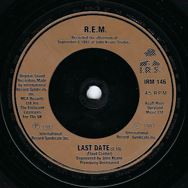 R.E.M. : The One I Love (7", Single, Gol)