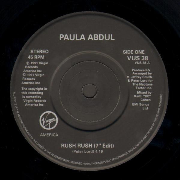 Paula Abdul : Rush Rush (7", Single, Pap)