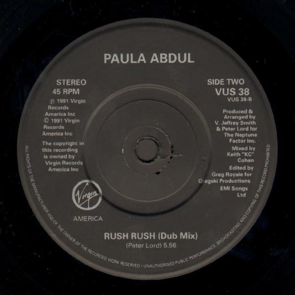 Paula Abdul : Rush Rush (7", Single, Pap)