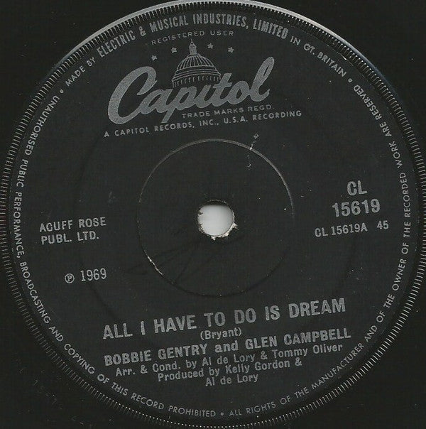 Bobbie Gentry And Glen Campbell : All I Have To Do Is Dream (7", Single)