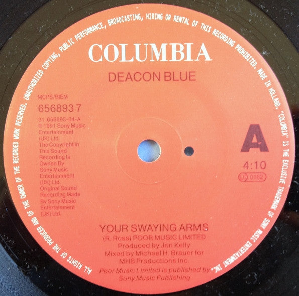 Deacon Blue : Your Swaying Arms (7", Single)