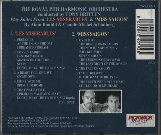 Royal Philharmonic Orchestra : Miss Saigon And Les Miserables (CD)