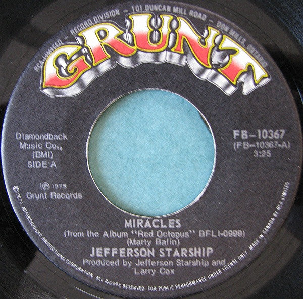 Jefferson Starship : Miracles (7", Single)