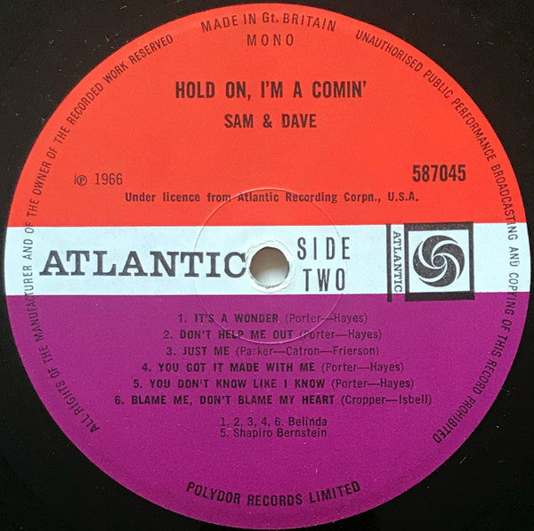 Sam & Dave : Hold On, I'm Comin' (LP, Album, Mono)