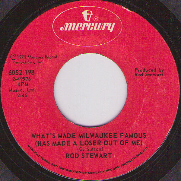 Rod Stewart : Angel / What's Made Milwaukee Famous (Has Made A Loser Out Of Me) (7", Single)