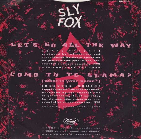 Sly Fox : Let's Go All The Way (7", Single, Pap)