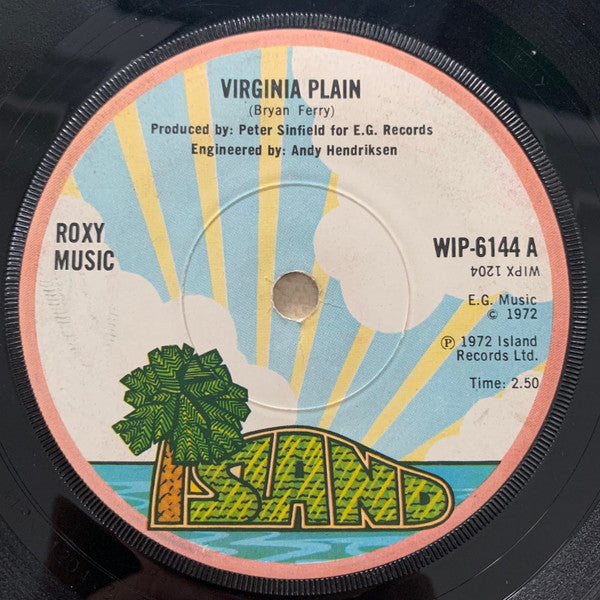 Roxy Music : Virginia Plain (7", Single, Sol)