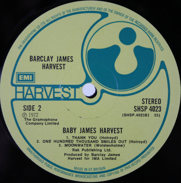 Barclay James Harvest : Baby James Harvest (LP, Album, Lam)