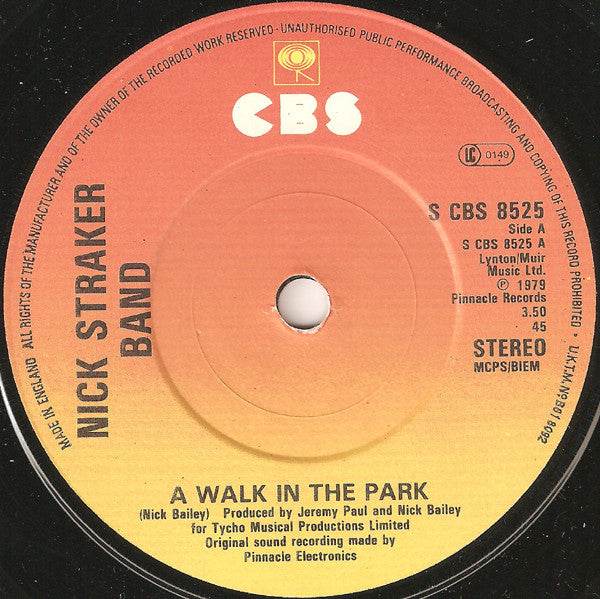 Nick Straker Band : A Walk In The Park (7", Single)
