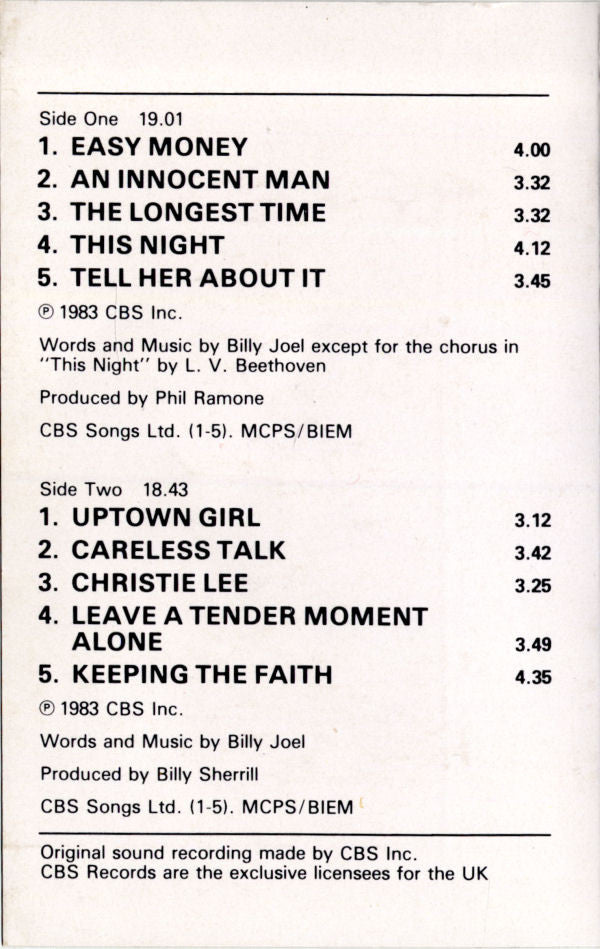 Billy Joel : An Innocent Man (Cass, Album)