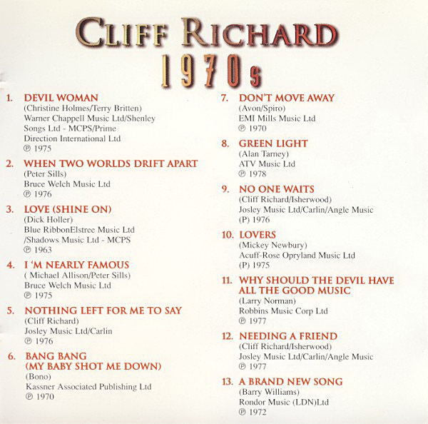 Cliff Richard : 1970s (CD, Comp)