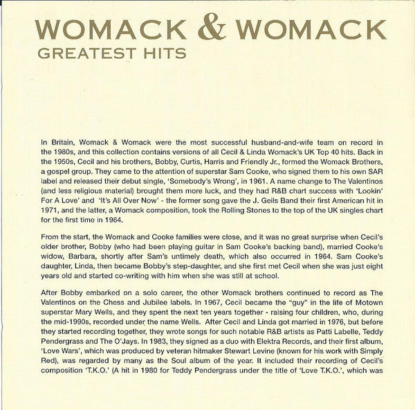 Womack & Womack : Greatest Hits (CD, Comp, RE)