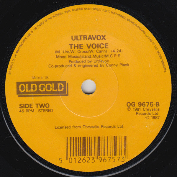Ultravox : Vienna / The Voice (7")