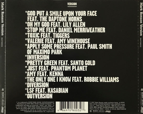 Mark Ronson : Version (CD, Album)