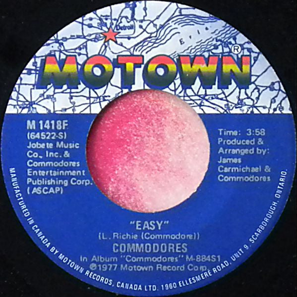 Commodores : Easy / Can't Let You Tease Me (7", Single)