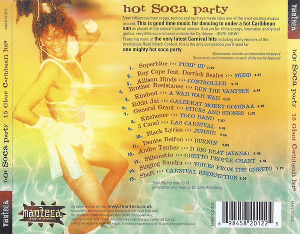 Various : Hot Soca Party - 15 Giant Caribbean Hits  (CD, Comp)