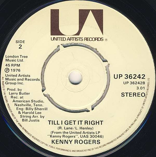 Kenny Rogers : Lucille (7", Single)