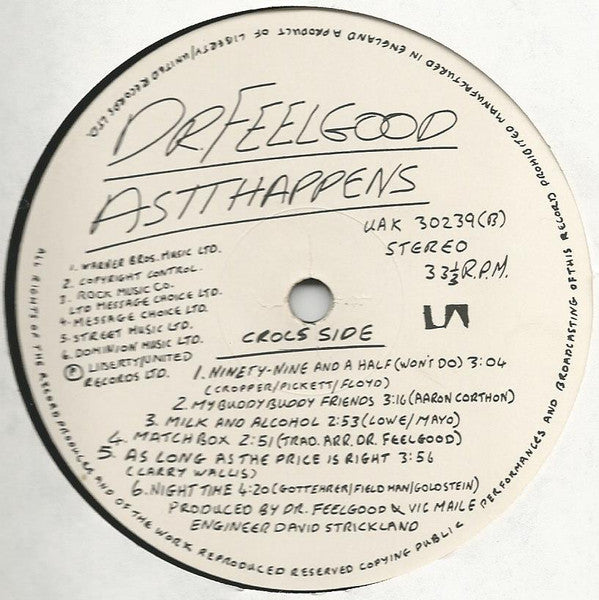Dr. Feelgood : As It Happens (LP, Album + 7", EP, Ltd)