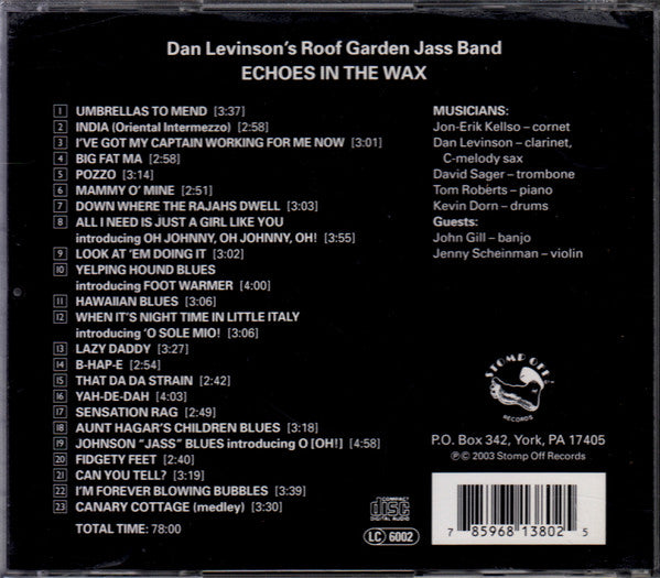 Dan Levinson's Roof Garden Jass Band : Echoes In The Wax (CD, Album)