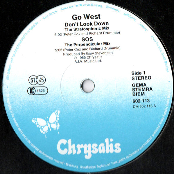 Go West : Don't Look Down (The Stratospheric Mix) (12", Maxi)