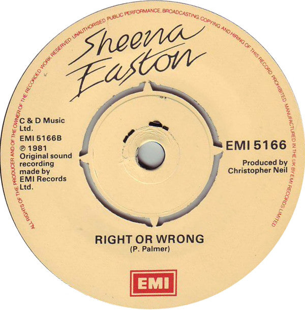 Sheena Easton : When He Shines (7", Single)