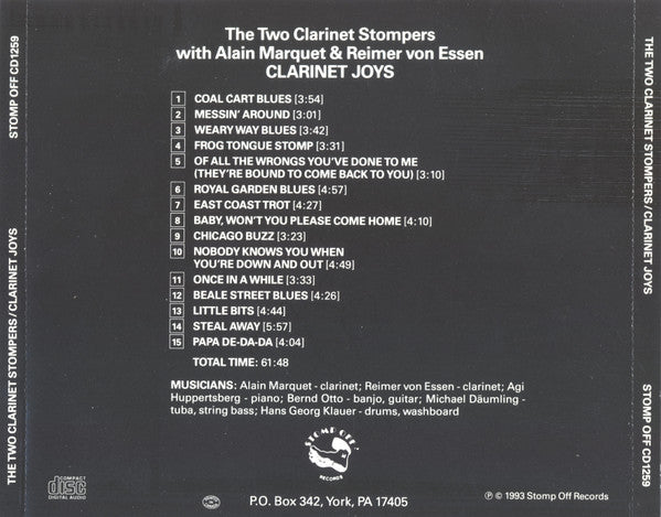 The Two Clarinet Stompers With Alain Marquet & Reimer von Essen : Clarinet Joys  (CD, Album)