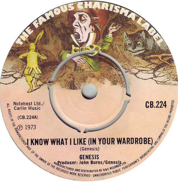 Genesis : I Know What I Like (In Your Wardrobe) (7", Single, 4-p)