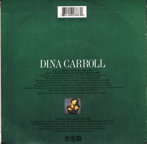 Dina Carroll : Don't Be A Stranger (7", Single)