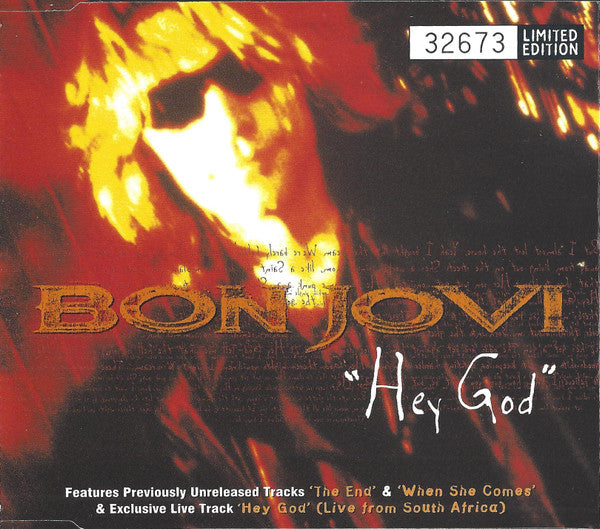 Bon Jovi : Hey God (CD, Single, Ltd, Num)