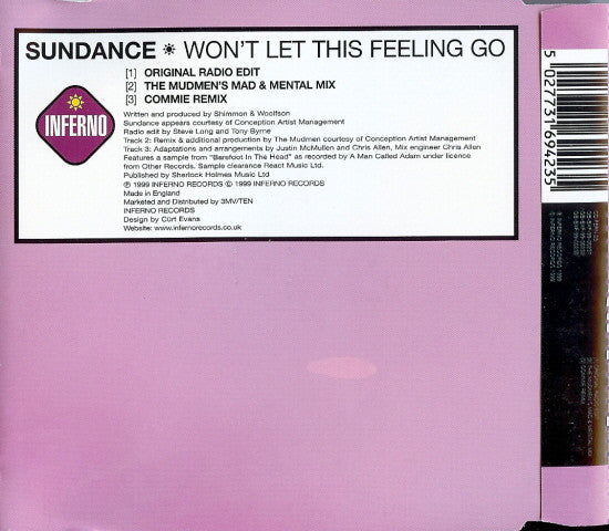 Sundance : Won't Let This Feeling Go (CD, Single)