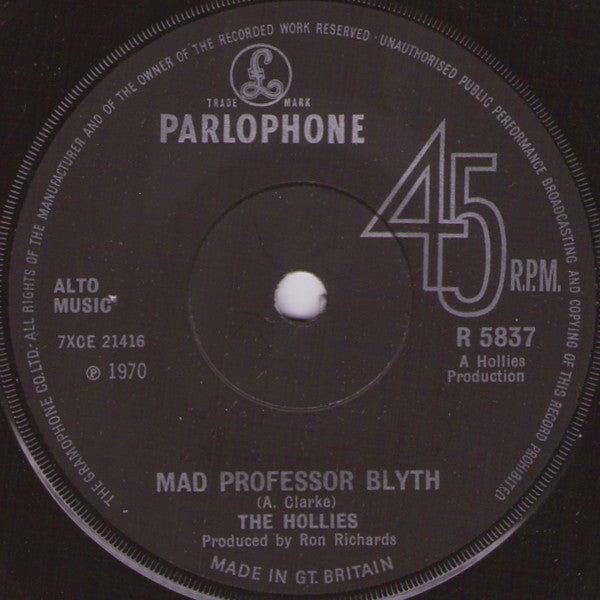 The Hollies : I Can't Tell The Bottom From The Top (7", Single, Mono, Sol)