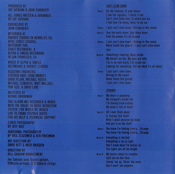 Joe Satriani : Flying In A Blue Dream (CD, Album)