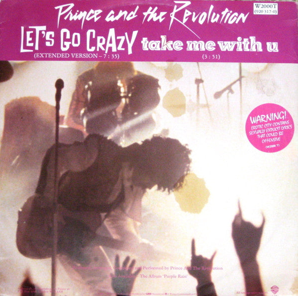 Prince And The Revolution : Let's Go Crazy / Take Me With U (12", Single, PRS)