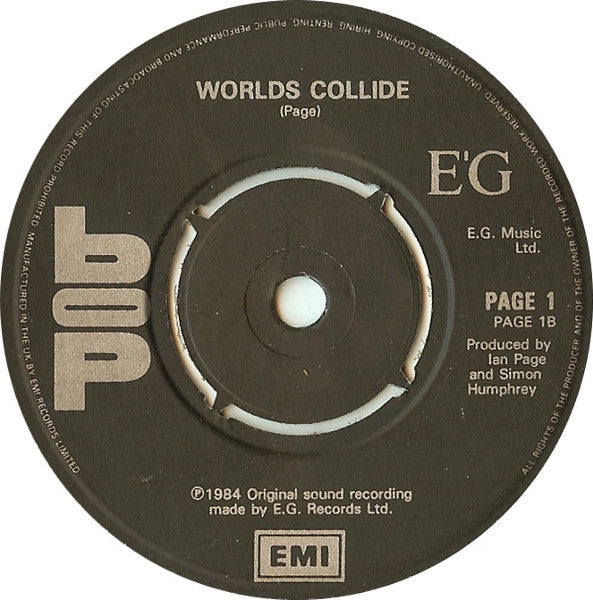 Bop (7) : Too Young To Know / Worlds Collide (7")