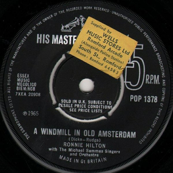 Ronnie Hilton : A Windmill In Old Amsterdam / Dear Heart (7")