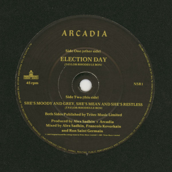 Arcadia (3) : Election Day (7", Single)