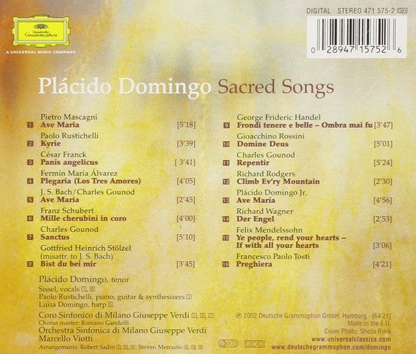 Placido Domingo : Sacred Songs (CD, Album)