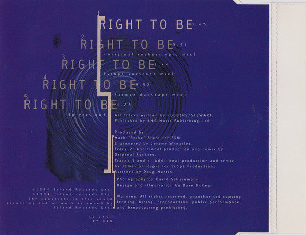 Reborn : Right To Be (CD, Single)
