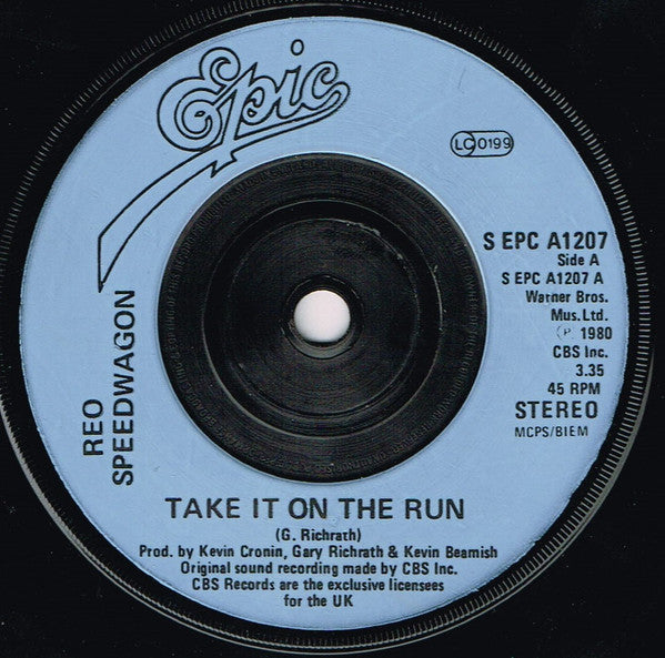 REO Speedwagon : Take It On The Run (7", Single, Inj)