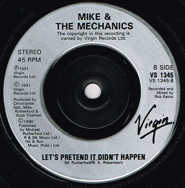 Mike & The Mechanics : Word Of Mouth (7", Single, Inj)