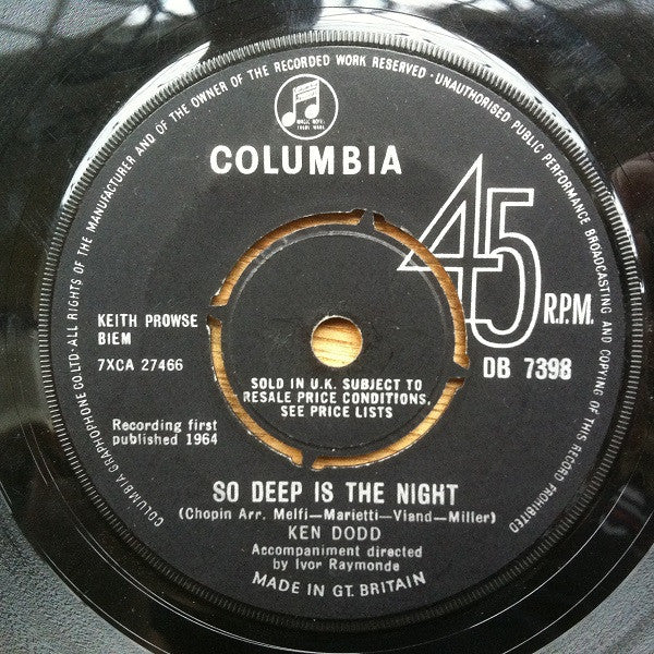 Ken Dodd : So Deep Is The Night (7", Single)