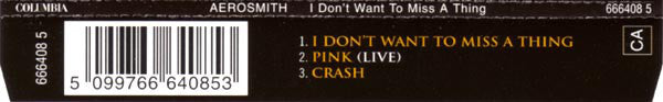 Aerosmith : I Don't Want To Miss A Thing (CD, Single)