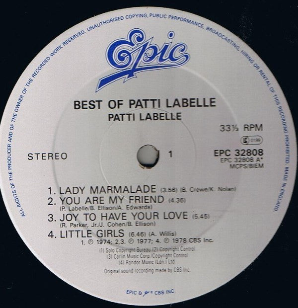 Patti LaBelle : Best Of Patti LaBelle (LP, Comp, RE)