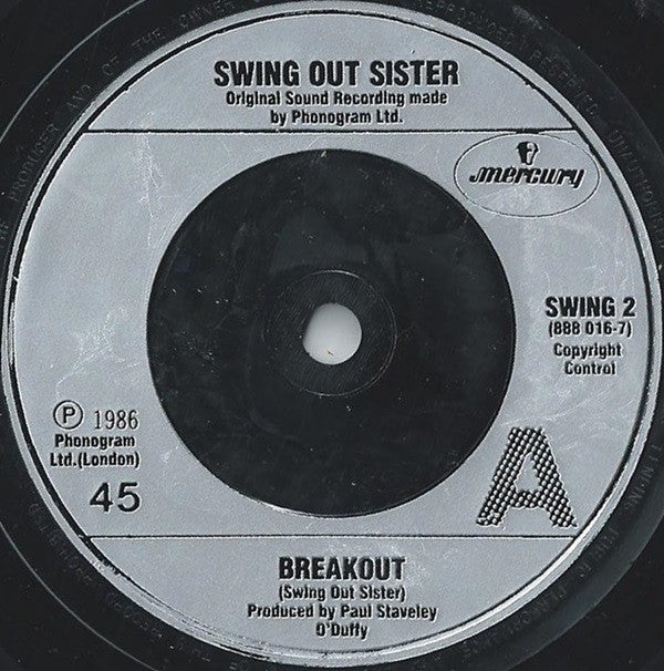 Swing Out Sister : Breakout (7", Single, Inj)