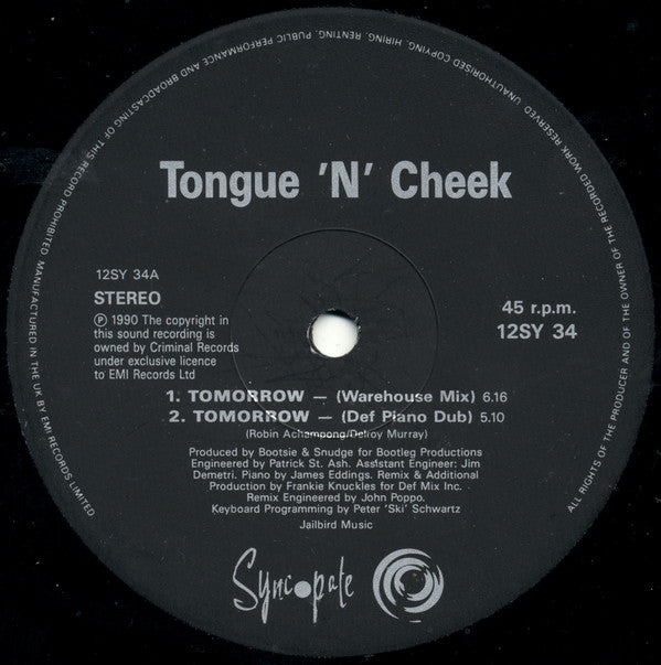 Tongue N Cheek : Tomorrow (12")
