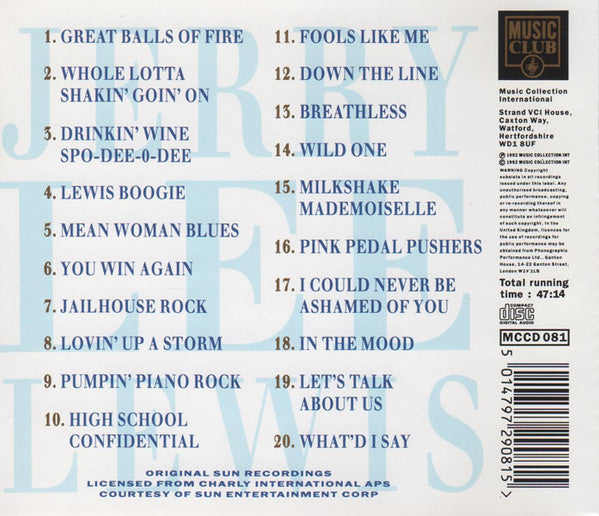 Jerry Lee Lewis : The Best Of Jerry Lee Lewis (CD, Comp)