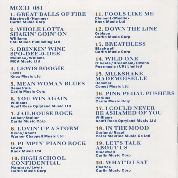 Jerry Lee Lewis : The Best Of Jerry Lee Lewis (CD, Comp)