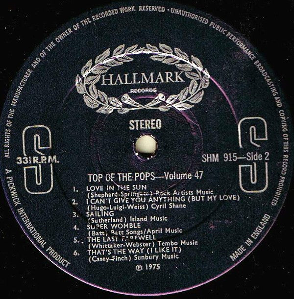 Unknown Artist : Top Of The Pops Vol. 47 (LP, Album)